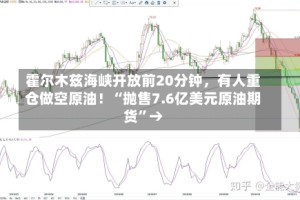 霍尔木兹海峡开放前20分钟，有人重仓做空原油！“抛售7.6亿美元原油期货”→