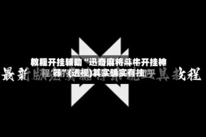 教程开挂辅助“迅奇麻将斗牛开挂神器”(透视)其实确实有挂