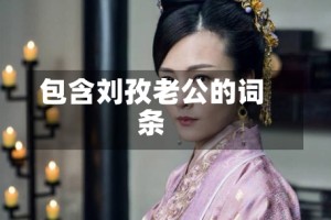 包含刘孜老公的词条