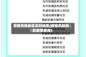 疫情风险地区实时地图(疫情风险地区最新查询)