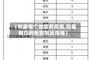 【和县哪个地区有疫情,和县有几例新型冠状病毒】