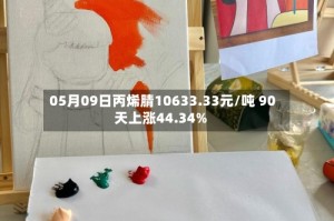05月09日丙烯腈10633.33元/吨 90天上涨44.34%