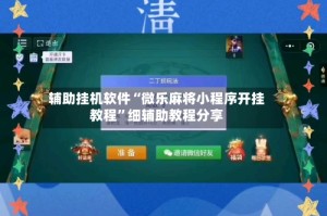 辅助挂机软件“微乐麻将小程序开挂教程”细辅助教程分享