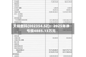 天娱数科(002354.SZ)：2025年净亏损4885.13万元