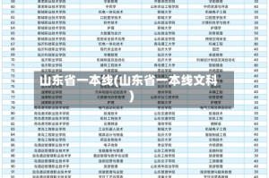 山东省一本线(山东省一本线文科)