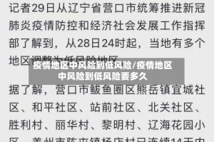 疫情地区中风险到低风险/疫情地区中风险到低风险要多久