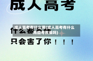 成人高考有什么用(成人高考有什么用能考教编吗)