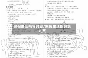 寒假生活指导答案/寒假生活指导第九页