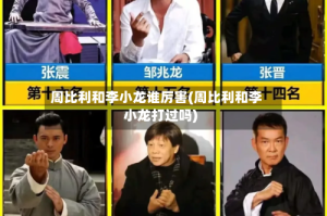 周比利和李小龙谁厉害(周比利和李小龙打过吗)