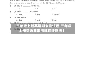 【三年级上册英语期末测试卷,三年级上册英语期末测试卷陕旅版】