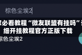 玩家必看教程“微友联盟有挂吗”详细开挂教程官方正版下载
