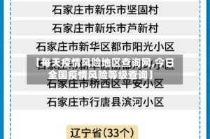 【每天疫情风险地区查询网,今日全国疫情风险等级查询】
