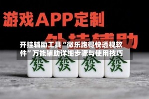 开挂辅助工具“微乐跑得快透视软件”万能辅助详细步骤与使用技巧