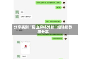 分享实测“蜀山麻将外卦”细辅助教程分享