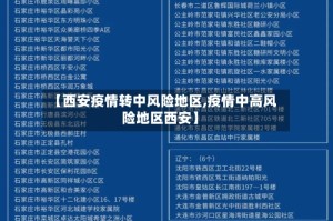 【西安疫情转中风险地区,疫情中高风险地区西安】