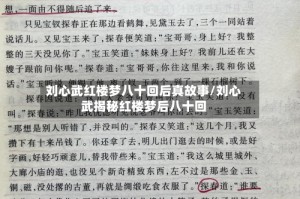 刘心武红楼梦八十回后真故事/刘心武揭秘红楼梦后八十回