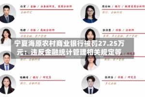 宁夏海原农村商业银行被罚27.25万元：违反金融统计管理相关规定等