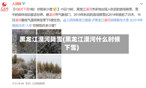 黑龙江漠河降雪(黑龙江漠河什么时候下雪)-第2张图片