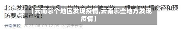 【云南哪个地区发现疫情,云南哪些地方发现疫情】-第3张图片