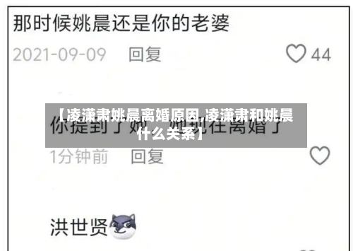 【凌潇肃姚晨离婚原因,凌潇肃和姚晨什么关系】-第1张图片