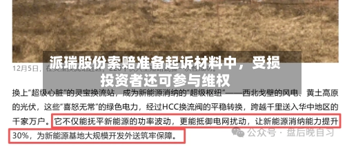 派瑞股份索赔准备起诉材料中	，受损投资者还可参与维权-第1张图片