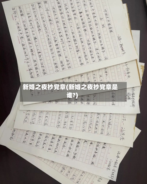 新婚之夜抄党章(新婚之夜抄党章是谁?)-第2张图片