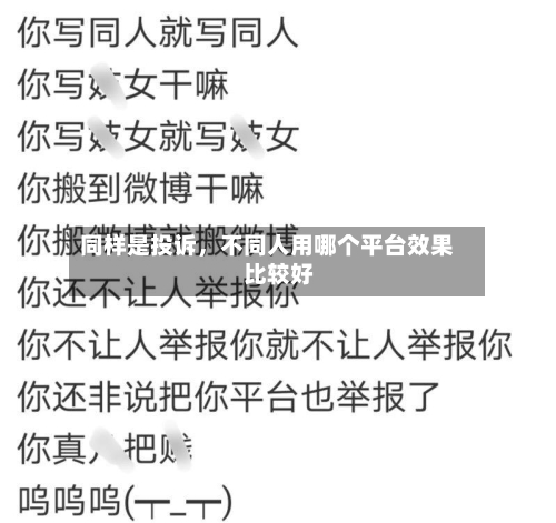 同样是投诉	，不同人用哪个平台效果比较好-第2张图片