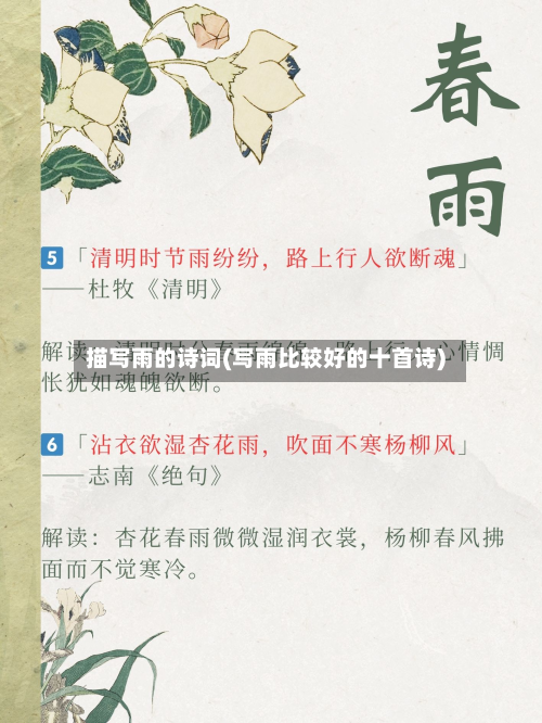 描写雨的诗词(写雨比较好的十首诗)-第1张图片