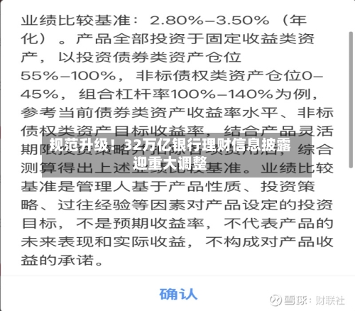 规范升级！32万亿银行理财信息披露迎重大调整-第2张图片