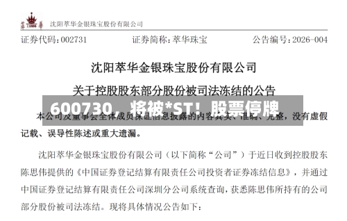 600730，将被*ST！股票停牌-第1张图片