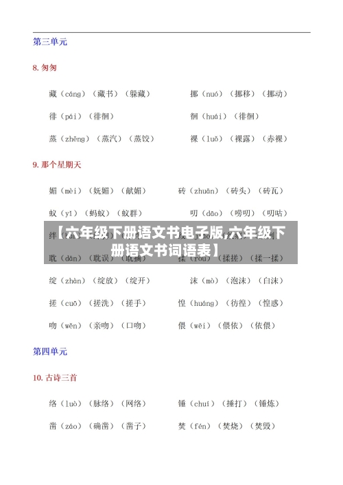 【六年级下册语文书电子版,六年级下册语文书词语表】-第3张图片