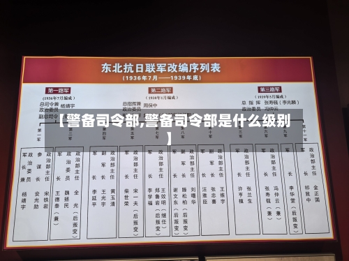 【警备司令部,警备司令部是什么级别】-第2张图片