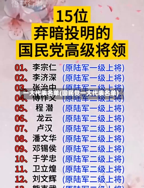 一大代表名单(国民党一大代表名单)-第2张图片