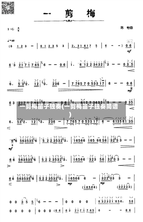 一剪梅笛子独奏(一剪梅笛子独奏简谱)-第1张图片