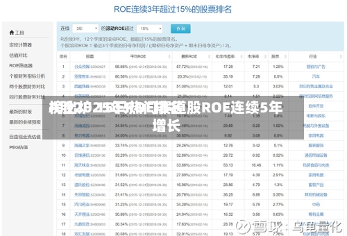 A股2025年ROE排名榜出炉 15只热门赛道股ROE连续5年增长-第1张图片