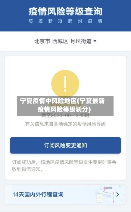 宁夏疫情中风险地区(宁夏最新疫情风险等级划分)-第1张图片