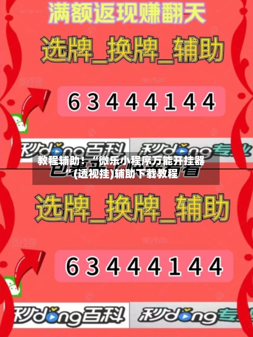 教程辅助！“微乐小程序万能开挂器	”(透视挂)辅助下载教程-第2张图片