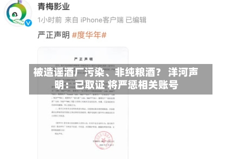 被造谣酒厂污染、非纯粮酒？ 洋河声明：已取证 将严惩相关账号-第2张图片