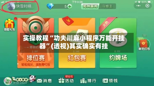 实操教程“功夫川麻小程序万能开挂器”(透视)其实确实有挂-第3张图片