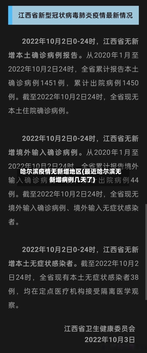 哈尔滨疫情无新增地区(最近哈尔滨无新增病例几天了)-第1张图片