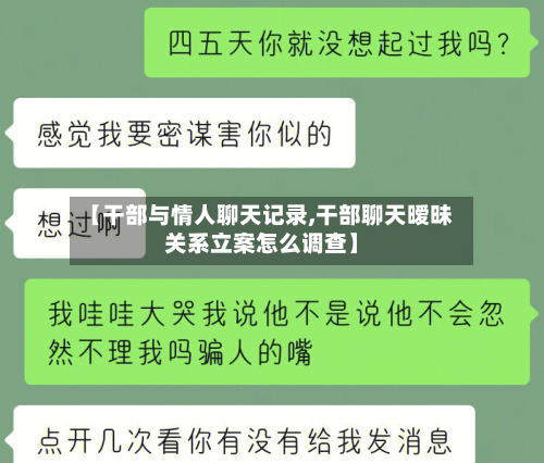 【干部与情人聊天记录,干部聊天暧昧关系立案怎么调查】-第2张图片