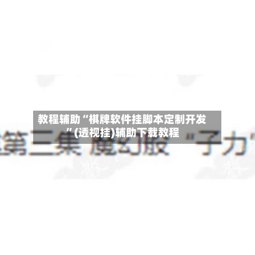 教程辅助“棋牌软件挂脚本定制开发”(透视挂)辅助下载教程-第3张图片