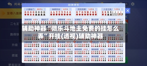 辅助神器“微乐斗地主免费的挂怎么弄	”开挂(透视)辅助神器-第2张图片