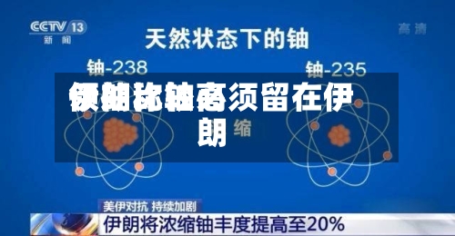 伊朗比较高领袖称铀必须留在伊朗-第2张图片
