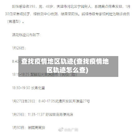 查找疫情地区轨迹(查找疫情地区轨迹怎么查)-第2张图片