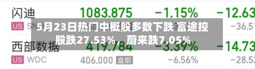 5月23日热门中概股多数下跌 富途控股跌27.53%	，蔚来跌7.05%-第2张图片