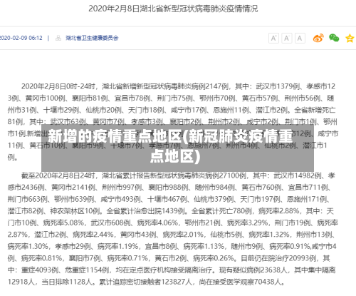 新增的疫情重点地区(新冠肺炎疫情重点地区)-第2张图片